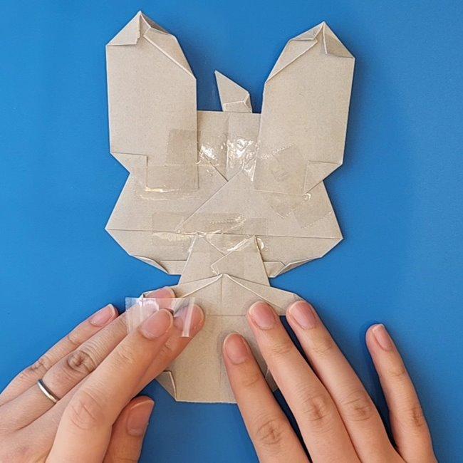 チラーミィの折り紙 簡単な作り方折り方⑦貼り合わせ(6)