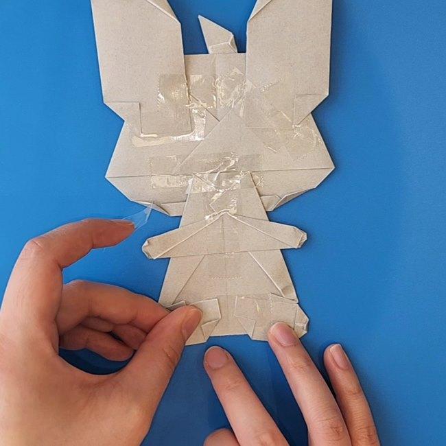 チラーミィの折り紙 簡単な作り方折り方⑦貼り合わせ(7)
