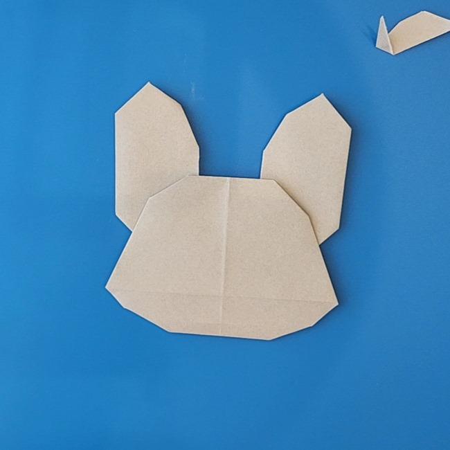 チラーミィの折り紙 簡単な作り方折り方⑦貼り合わせ(2)