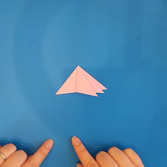 ポケモン ラッキーの折り紙の簡単な折り方作り方②耳(9)