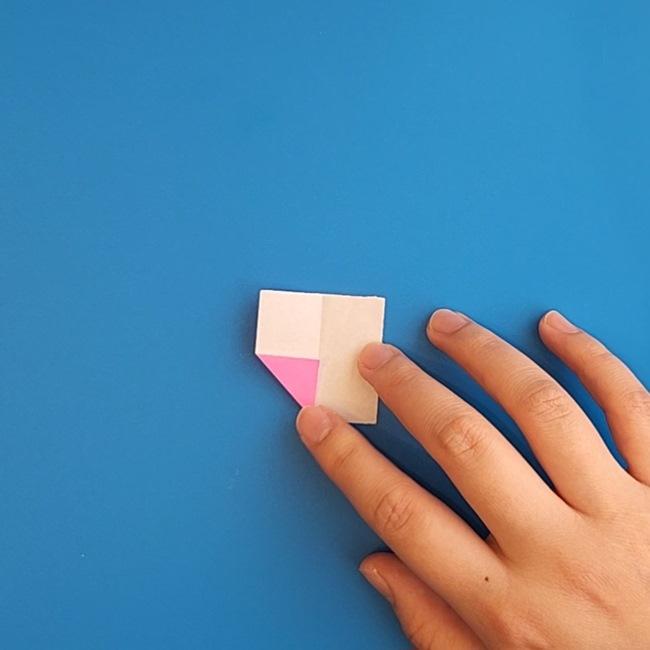 ニャローテの折り紙の簡単な折り方作り方④つぼみ(3)