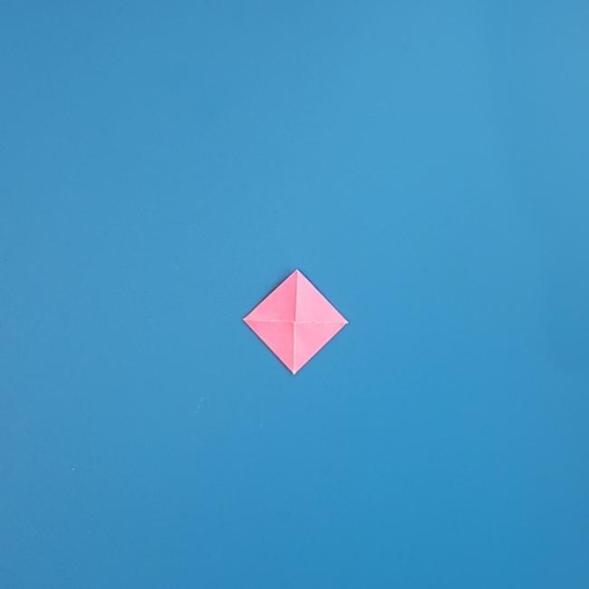 ニャローテの折り紙の簡単な折り方作り方④つぼみ(4)