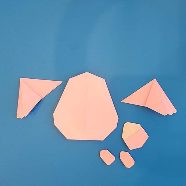 ポケモン ラッキーの折り紙の簡単な折り方作り方④貼り合わせ(1)