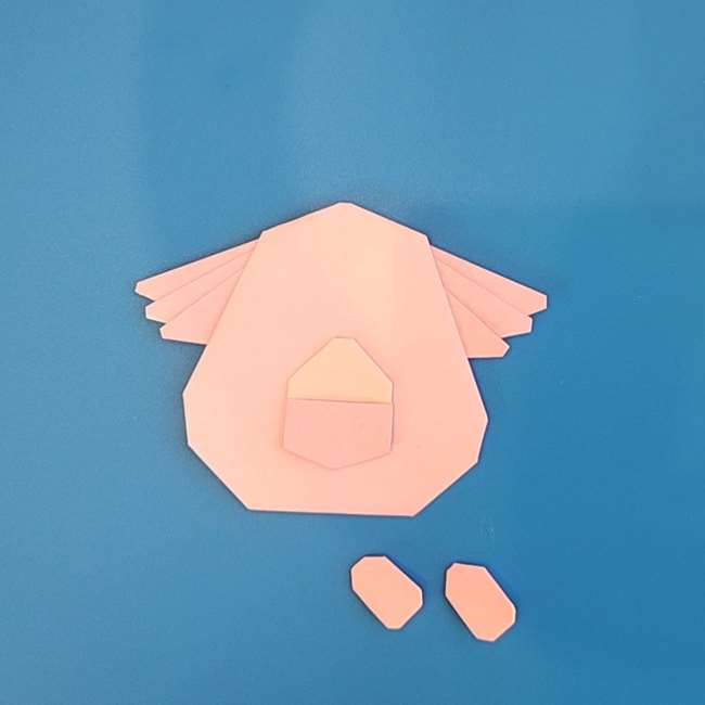 ポケモン ラッキーの折り紙の簡単な折り方作り方④貼り合わせ(4)