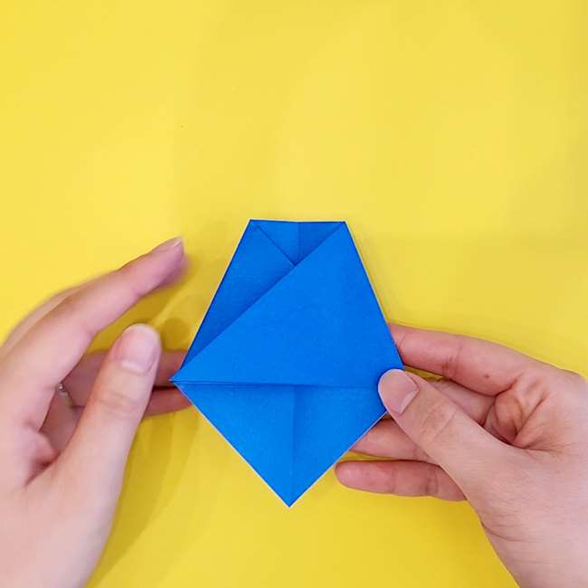 ゴルダックの折り紙の簡単な折り方作り方①顔(6)