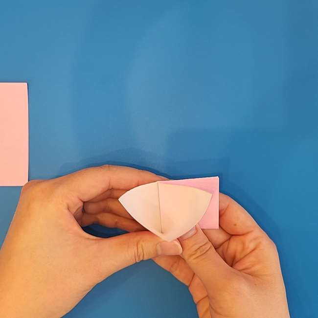 ポケモン ラッキーの折り紙の簡単な折り方作り方②耳(4)