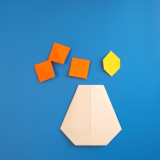 アチゲータの折り紙 作り方折り方③貼り合わせ(1)