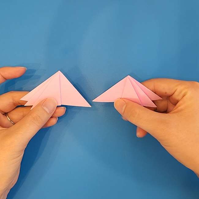 ポケモン ラッキーの折り紙の簡単な折り方作り方②耳(10)