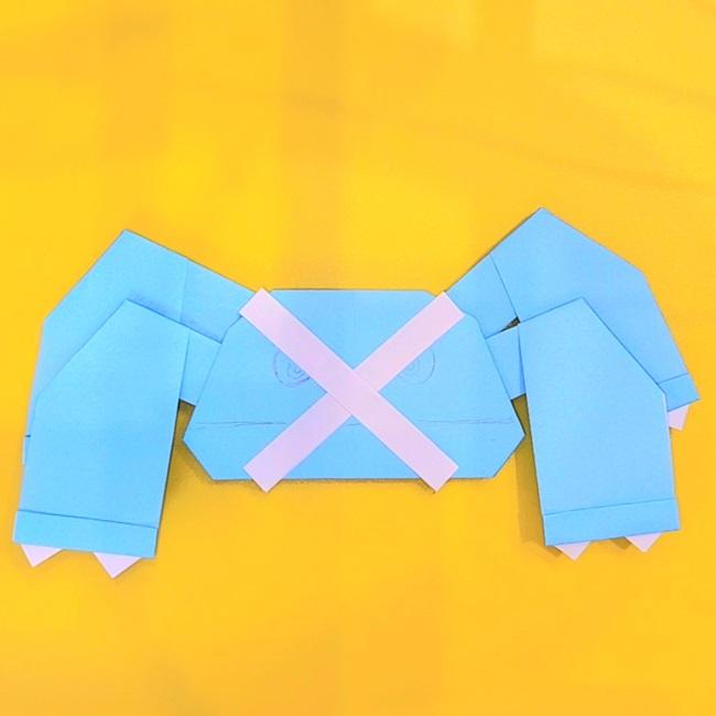 メタグロスの折り紙の簡単な折り方作り方⑤貼り合わせ(9)