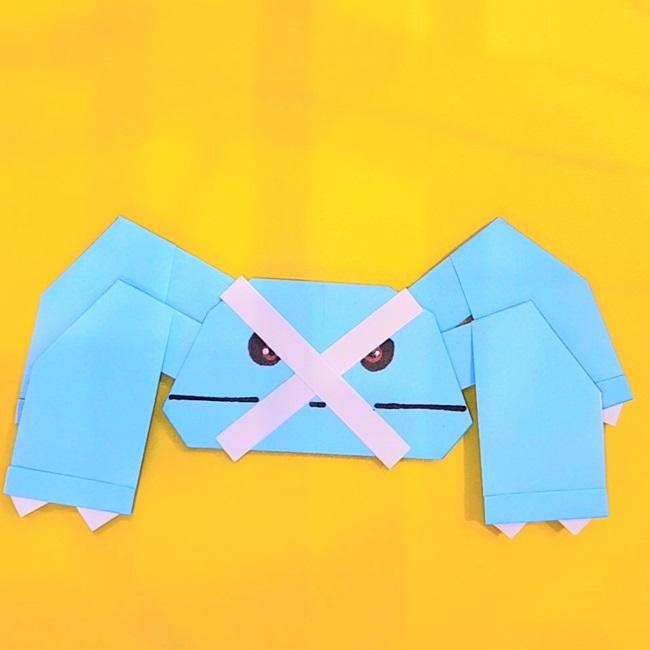 メタグロスの折り紙の簡単な折り方作り方⑤貼り合わせ(10)