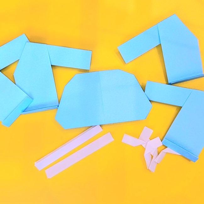 メタグロスの折り紙の簡単な折り方作り方⑤貼り合わせ(1)