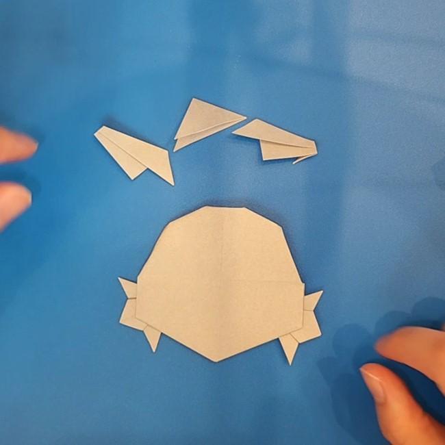 ポケモン折り紙 サイドンの作り方折り方⑤貼り合わせ(3)