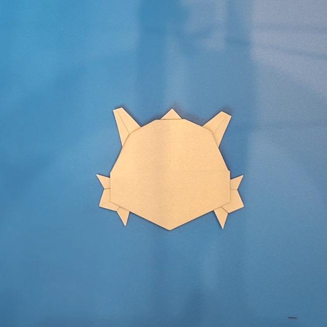 ポケモン折り紙 サイドンの作り方折り方⑤貼り合わせ(5)