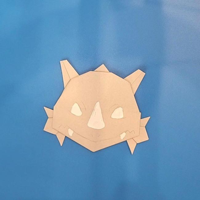 ポケモン折り紙 サイドンの作り方折り方⑤貼り合わせ(7)