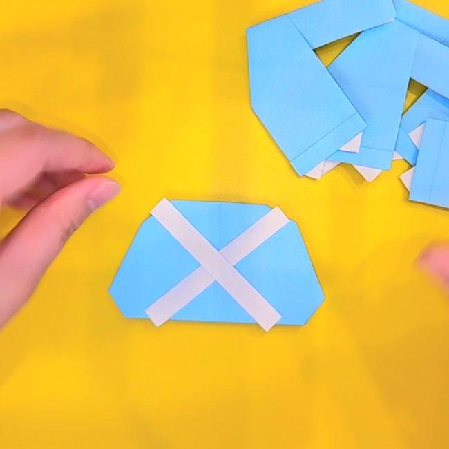 メタグロスの折り紙の簡単な折り方作り方⑤貼り合わせ(7)