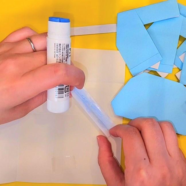 メタグロスの折り紙の簡単な折り方作り方⑤貼り合わせ(6)